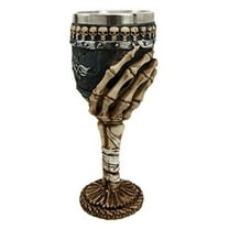 Ebros Skeleton Hand Bones Wine Chalice Goblet 6oz Cup Mummy Grip Of Death
