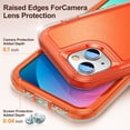 thumbnail image 5 of SaniMore for iPhone 14 Plus 6.7" 2022 Hybird Case, Rugged PC Back Shockproof TPU Shell Metal Hidden Kicksatnd Drop Resistant Anti-slip Heavy Duty Protective Case for iPhone 14 Plus 6.7" 2022, Orange, 5 of 8