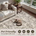 thumbnail image 2 of SIXHOME 9'x12' Washable Area Rug for Living Room Vintage Medallion Distressed Carpet Soft Low Pile Large Rug for Bedroom Dining Room Office Retro Indoor Home Decor Brown, 2 of 6