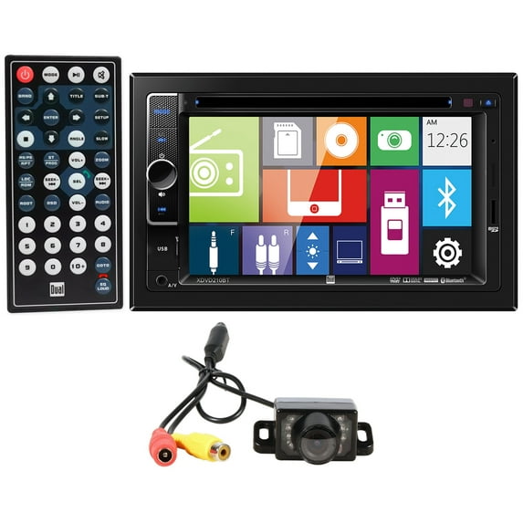 DUAL XDVD210BT 6.2" 2-Din In-Dash Car DVD Monitor w/USB/SD/Bluetooth+Mic+Camera