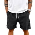 thumbnail image 5 of Zimjoy Men's Baggy Shorts 5" Inseam Casual Corduroy Shorts Drawstring Elastic Summer Beach Vacation Short, Black L, 5 of 5