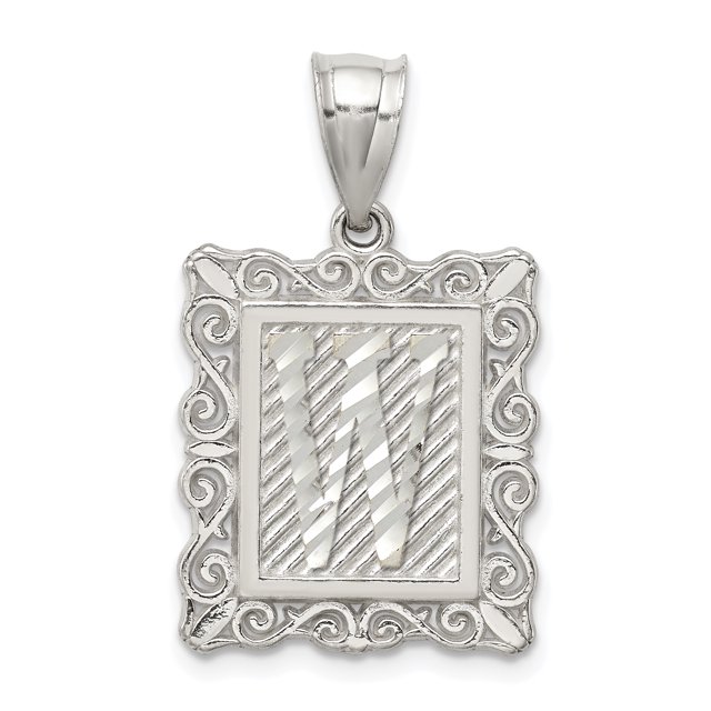 Pendentif Charme Collier Monogramme avec Initiale en Argent Sterling 925