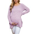 thumbnail image 2 of Maternity Clothes Long Sleeve Side Split Maternity Shirts Tops for Women, 2 of 6