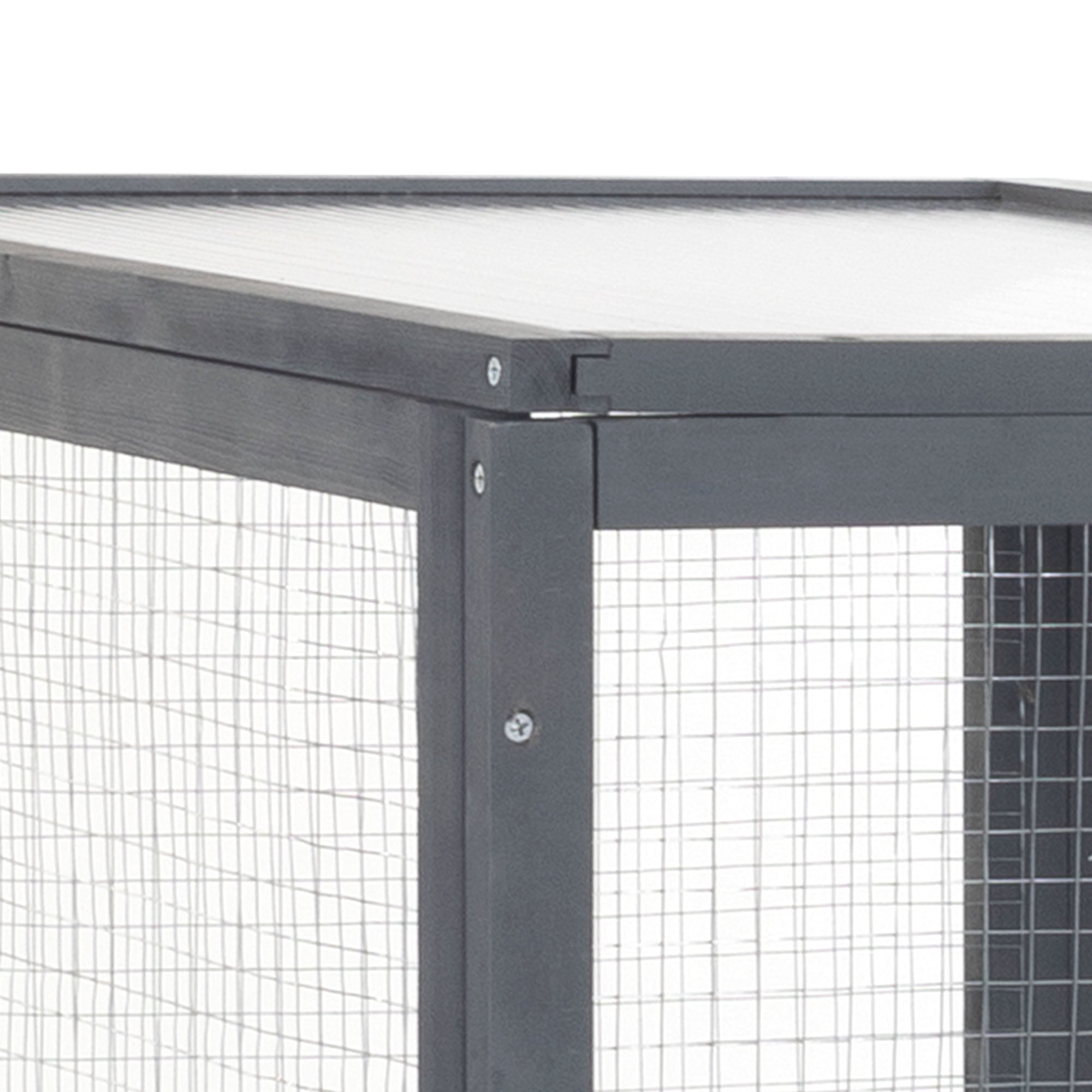 Pefilos 70" Outdoor Wood Cat House, Catio Kitty Enclosure Large Cat Cage Condo Playpen with Platforms and Small House, Gray Pefilos 70" Outdoor Wood Cat House, Catio Kitty Enclosure Large Cat Cage Condo Playpen with Platforms and Small House, Gray