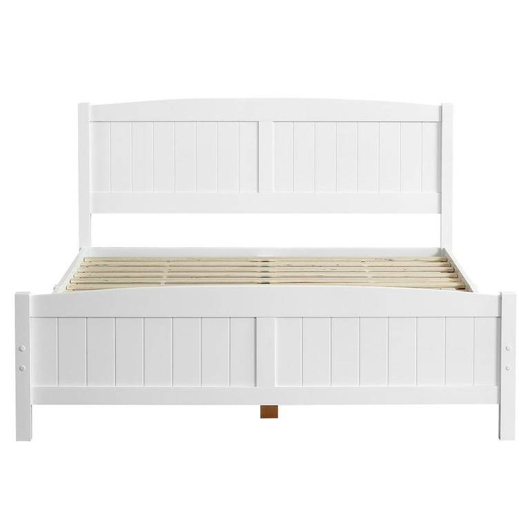 Zimtown Queen Bed Frame,Solid Pine Wood Twin Platform Bed