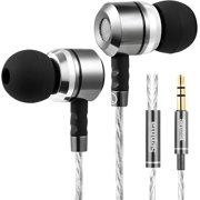 SP3060 Earbuds Wired in-Ear Headphones | HD Bass Driven Audio, Lightweight Aluminum, S/M/L Ear Bud Tips, Earphone Case, 3.5mm, Tangle-Free Cord, No Mic