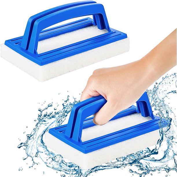 2 uds esponja cepillo para piscina cepillo de baño de mano cepillo para fregar piscina herramientas de limpieza de piscinas cepillo para azulejos de piscina cepillo para fregar esponjas cepillo p