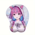 thumbnail image 2 of Ergonomic 3D Cartoon Mouse Pad with Wrist Support for Office Use, 2 of 5