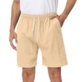 thumbnail image 1 of Youmylove Fashion Mens Shorts Mens Summer Shorts Elastic Waist Drawstring Beach Shorts Solid Color Loose Shorts With Pockets Stretch Dress Basic Shorts, 1 of 5