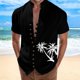 thumbnail image 2 of Camisas s Para Hombre Slim Fit Camisa de vacaciones en la playa Camisa de cuello con botones en los puños para hombre (Black, M), 2 of 4