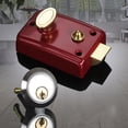 thumbnail image 3 of pitrice Night Deadbolt Rim Lock Household Locks Front House Padlocks Gate Anti-Theft Heavy-Duty Single Mortise Open With Key Type 1 Red,Type 3 90x60mm, 3 of 6