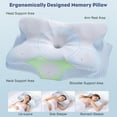 thumbnail image 2 of Cervical Neck Pillow - Memory Foam Pillow for Neck Support and Pain Relief, Ergonomic Contour Pillow for Side Back and Stomach Sleepers, Soft and Cooling Ice Silk Washable Pillowcase, 2 of 7
