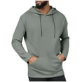 thumbnail image 2 of S-4X Plus Size Hoodies for Men Big & Tall Long Sleeve Sweatshirts with Front Pocket Pullover Solid Color Breathable Athletic Workout Hoodie Tops, 2 of 6