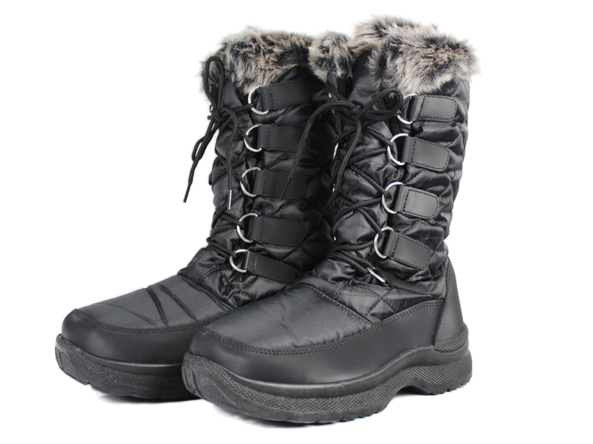 Womens Winter Snow Boots Mid-Calf Water Resistant Outdoor Warm Snow ...