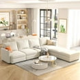 thumbnail image 5 of Tabaray Sectional Couches for Living Room, Reversible Modular Sectional Sofa L-Shape Couch with Storage, U-Shape Sofa Bed, 123.6'' Sectional Sofa with Storage Ottoman, Beige, 5 of 8