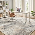 thumbnail image 3 of Reepow 8x10 Grey/Gold Abstract Neutral Machine Washable Non-Slip Backing Low Pile Area Rug for Living Room Bedroom Dining Room, 3 of 8