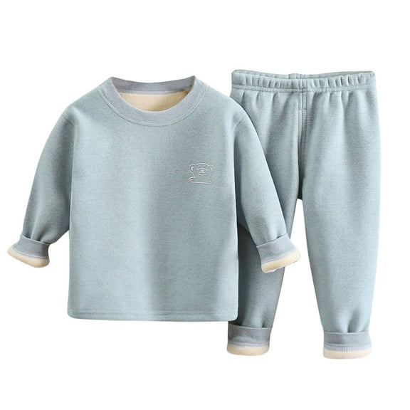 Owordtank Toddler Baby Boy Fall Winter Clothes Solid Color Long Sleeve Pullover Sweatshirt Tops Joggers Pants Outfit Set