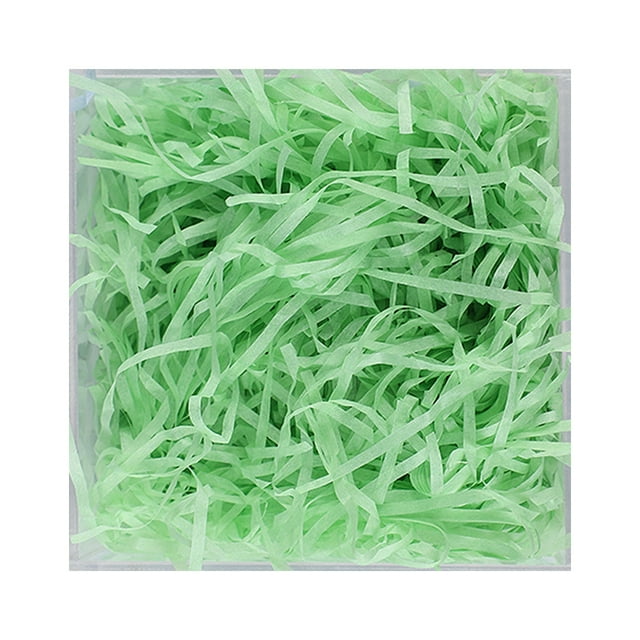 ziyahi 1 Pack Lafite Paper Raffia Filler Colorful Shredded Box Packaging Decoration Practical Wedding Party Easter New Year Green