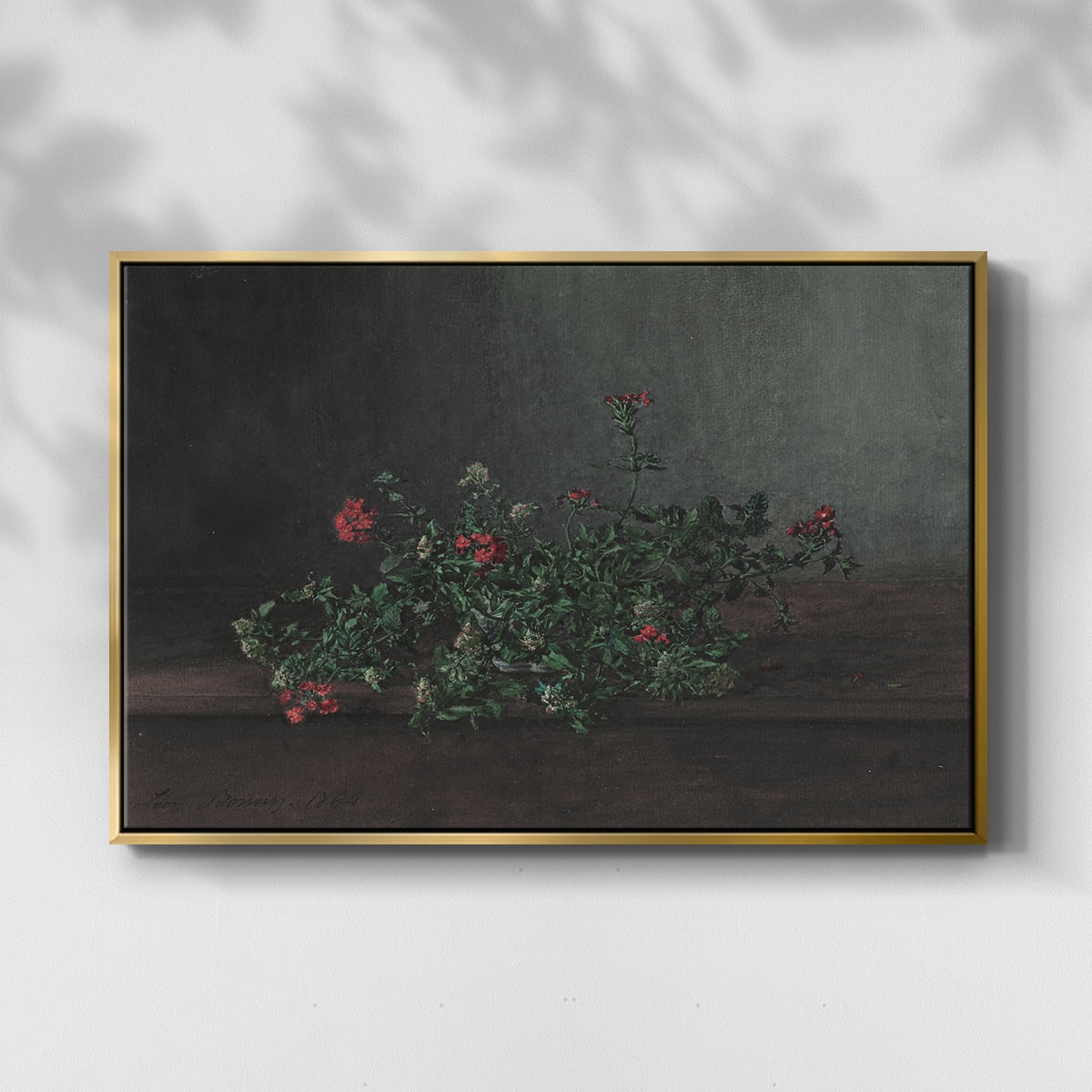 Vintage Botanical Print-XCIV By Wexford Home Framed in Gold Wood Gallery Wrapped Canvas 27 in. x 41 in.