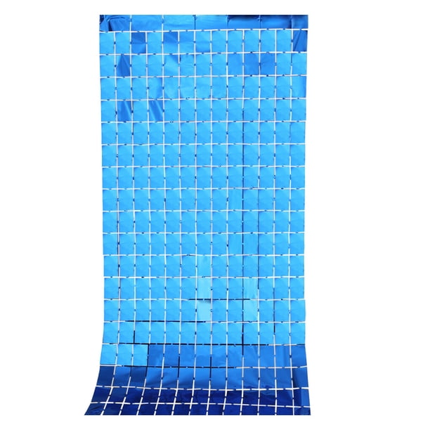 Naiovety Fondo de lentejuelas cuadradas de 1x2m, fondo brillante, cortina para fiesta de boda Kits de decoración para fiestas azul real
