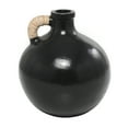thumbnail image 6 of DecMode 13" Jug Inspired Black Ceramic Vase with Rattan Wrapped Handle, 6 of 7