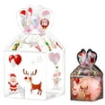 thumbnail image 2 of TXYRDXK 1 Pcs Christmas Clear Gift Bags Plastic Candy Treat Goodie Bags Red Foil Santa PVC Wrap Totes with Handles Xmas Party Favors (3.35 x 3.35 x 6.69 Inch), 2 of 9