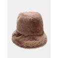 thumbnail image 2 of ZNQHFRE Women Warm Plush Bucket Fisherman Hat, Fashion Cloche Cap For Autumn Winter Daily Wear, 2 of 3