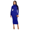 thumbnail image 2 of Vestido de otoño, falda larga, vestido sexy de cuello alto, vestido de talla grande, falda ajustada que abraza la cadera, 2 of 6