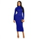 thumbnail image 2 of Vestido de otoño, falda larga, vestido sexy de cuello alto, vestido de talla grande, falda ajustada que abraza la cadera, 2 of 5