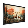 thumbnail image 2 of Designart "Deer Family in Green and Orange Serenity II" Animals Framed Wall Art Decor - Modern Farmhouse Orange Deer Landscape Bedroom Framed Canvas Wall Art, 2 of 6