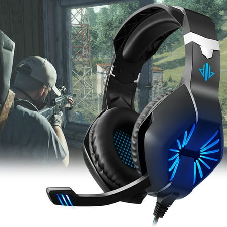 Gaming Headset for PS4 PC Xbox One Controller Noise Cancelling Over Ear Headphones with Mic LED Light Bass Surround Soft Memory Earmuffs for Laptop Mac Nintendo Switch Games Gaming Headset for PS4 PC Xbox One Controller Noise Cancelling Over Ear Headphones with Mic LED Light Bass Surround Soft Memory Earmuffs for Laptop Mac Nintendo Switch Games