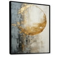 thumbnail image 2 of Designart "Gold Moon Pottery In Minimalist Grey" Abstract Spirals Floater Framed Wall Art Living Room, 2 of 5