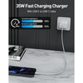 thumbnail image 3 of 35W USB C Fast Charger for Google Pixel 10/10 Pro XL/10 Pro Fold/9/9 Pro XL/8/8a/8 Pro/7/6/5/4/3 XL, 2-Pack 35W Type C Fast Charger Block & 10FT Long USB C Cable for Galaxy S25/S24/S23/S22/A57/A56, 3 of 7
