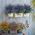 thumbnail image 6 of GRNSHTS 6 Bundles Artificial Flowers Outdoor UV Resistant Fake Plastic Plants Faux Greenery Shrubs Indoor Outside Hanging Planter Home Kitchen Office Wedding Garden Decor (Purple), 6 of 14