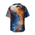 thumbnail image 7 of Picia Galactic Dog Swirls Art Men's Linen Shirts Short Sleeve Cuban Beach Shirts Casual Shirts Button Down Shirt for Men Beach Summer Wedding Shirt-XX-Large, 7 of 7