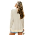 thumbnail image 5 of TEMOFON Womens Cardigan Sweaters Long Sleeve V Neck Waffle Tops Knit Lightweight Shirts for Women with Pockets Apricot XXL, 5 of 8