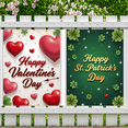 thumbnail image 2 of Valentine's Day St Patrick's Day Party Decoration Banner Backdrop Romantic Holiday Background Celebration Festive Display Event Decoration Wall Hanging, 2 of 3