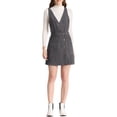 thumbnail image 1 of INSPIRE CHIC Robe Chasuble Mini en Velours Côtelé à Col en V pour Femmes P Gris, 1 of 6
