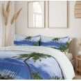 thumbnail image 6 of Ambesonne Tropical Duvet Cover Sets, Island Pasific Ocean, 2-King, White Green Blue, 6 of 7