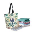 thumbnail image 2 of FORMRS Womens Canvas Tote Bag with Zipper Inner Pocket Shoulder Handbag, Green Animals Pattern, 2 of 7