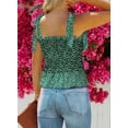 thumbnail image 6 of Asyoly Womens Summer Casual Square Neck Tank Top Sleeveless Smocked Blouses Floral Tops For Wome, 6 of 7