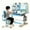 Blue #1, variant on Floseru Kid Functional Desk and Chair Set, Height Adjustable Ergonomic Kids Art Table and Chair with Tiltable Desktop, Storage Drawer, Bookshelf, Hand-Cranked Lift, Desk for Kids Bedroom 6-12