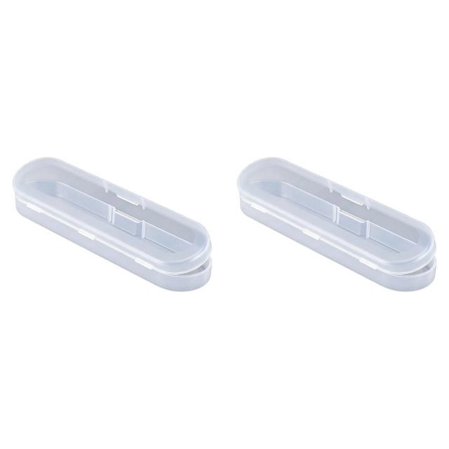 Clear Plastic Pencil Case, Mini Craft Pencil Storage Box, Long Storage Container – 2Pcs, for Paint Brushes Pens Accessories, Makeup, Screws, Drills And Learning Supplies, 7X1.73X0.9 In(Clear*2)