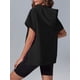 thumbnail image 2 of Fisoew - Sudaderas con capucha de manga corta para mujer, con media cierre, sin botones, con bolsillos, 2 of 3