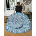 thumbnail image 2 of 4' Indoor/Outdoor Round Rug Blue, 48'' x 48'' x 0.02'' inches, 2 of 3