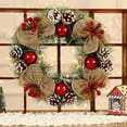 thumbnail image 4 of Suncoda Christmas Wreath, Christmas Decorative Ball Hanging Upside Down Display Window Scene Decoration Bowknot Rattan Door Hanging Tree Pendant, Christmas Ornament, 4 of 5
