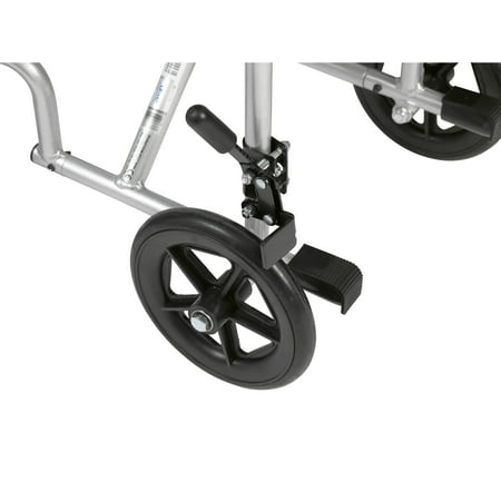 Drive Medical Lightweight Transport Wheelchair, 17" Seat, Silver