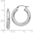 thumbnail image 3 of FB Jewels Sterling Silver Rhodium-plated 4.00mm Diamond-cut Hoop Earrings, 3 of 3