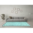 thumbnail image 3 of Ahgly Company Indoor Square Southwestern Light Blue Country Area Rugs, 4' Square, 3 of 4