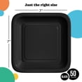 thumbnail image 2 of Exquisite Black Square Paper Plates, 7", 50 Count, Heavy Duty 350 GSM, Disposable Party Plates, 2 of 6